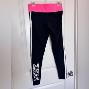 Y2K PINK Victoria Secret Black and Pink Yoga For over Leggings Size S